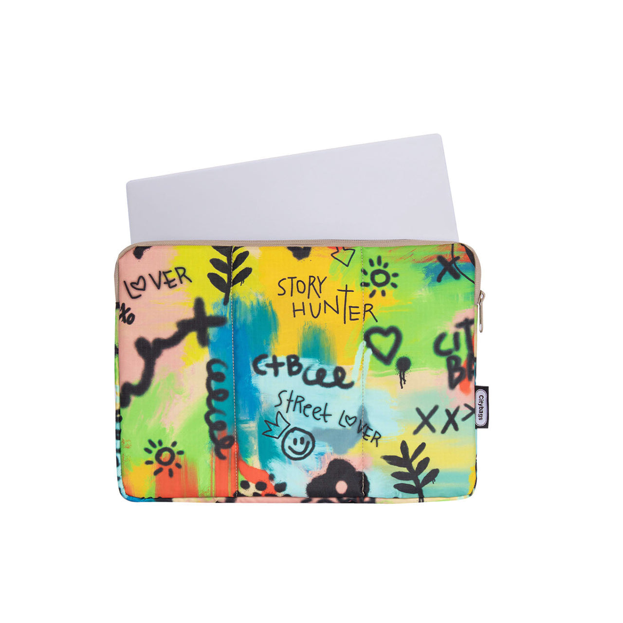 Estuche Laptop Grande ULTRA Estampado Graffiti Citybags Multicolor 37x27x2cm