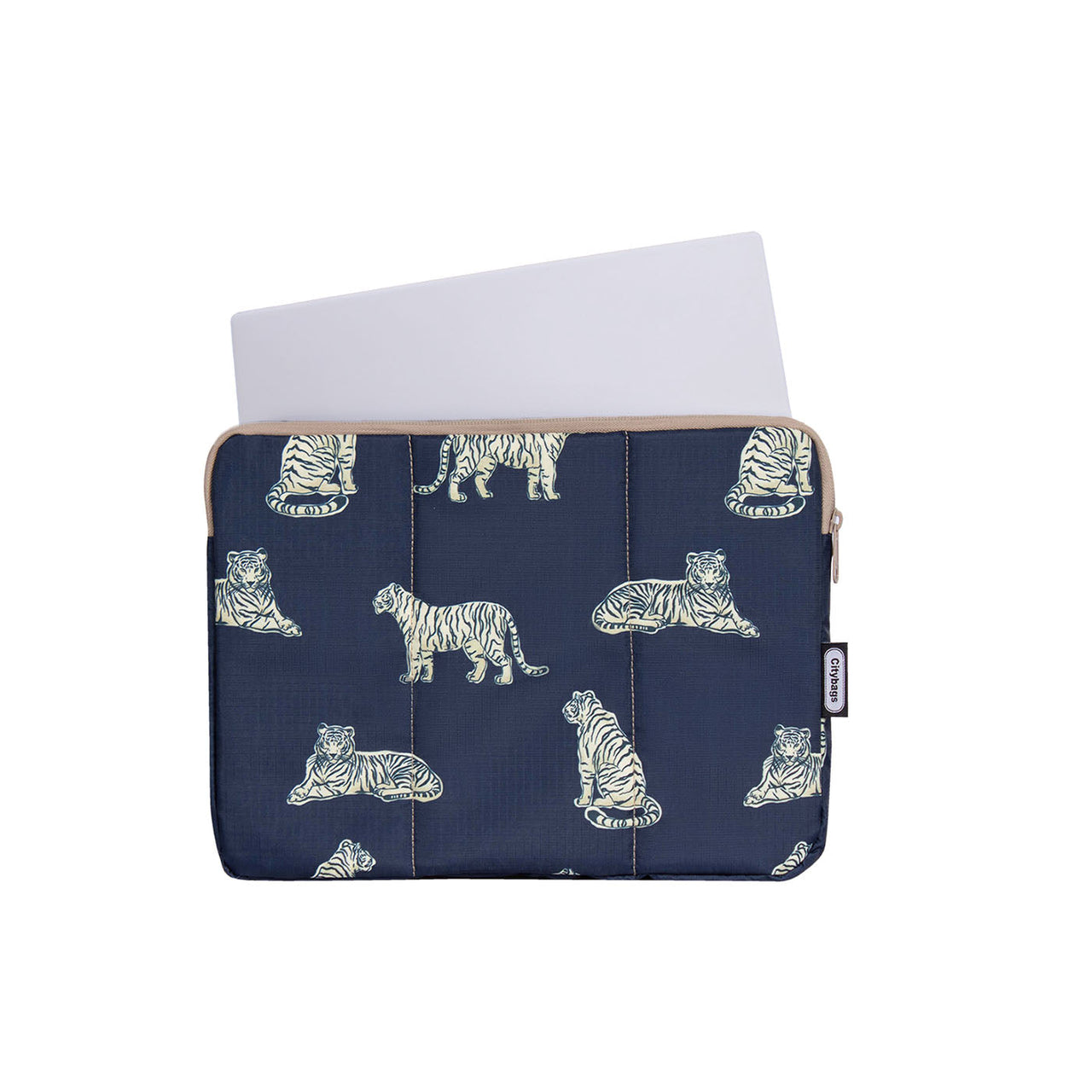 Estuche Laptop Grande ULTRA Estampado Tigres Citybags Multicolor 37x27x2cm