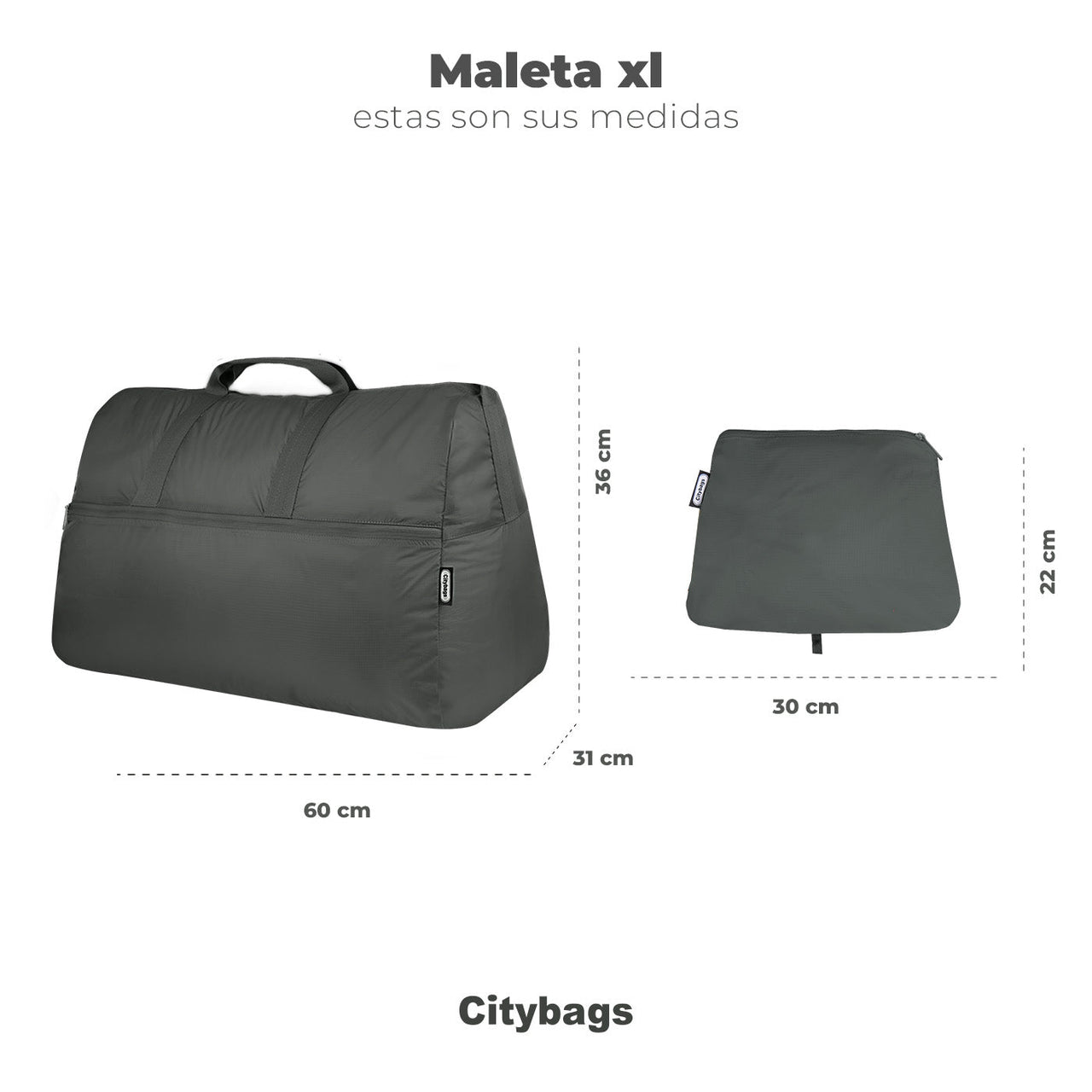 Maleta XL ULTRA Plegable Estampado Palmas Citybags Multicolor