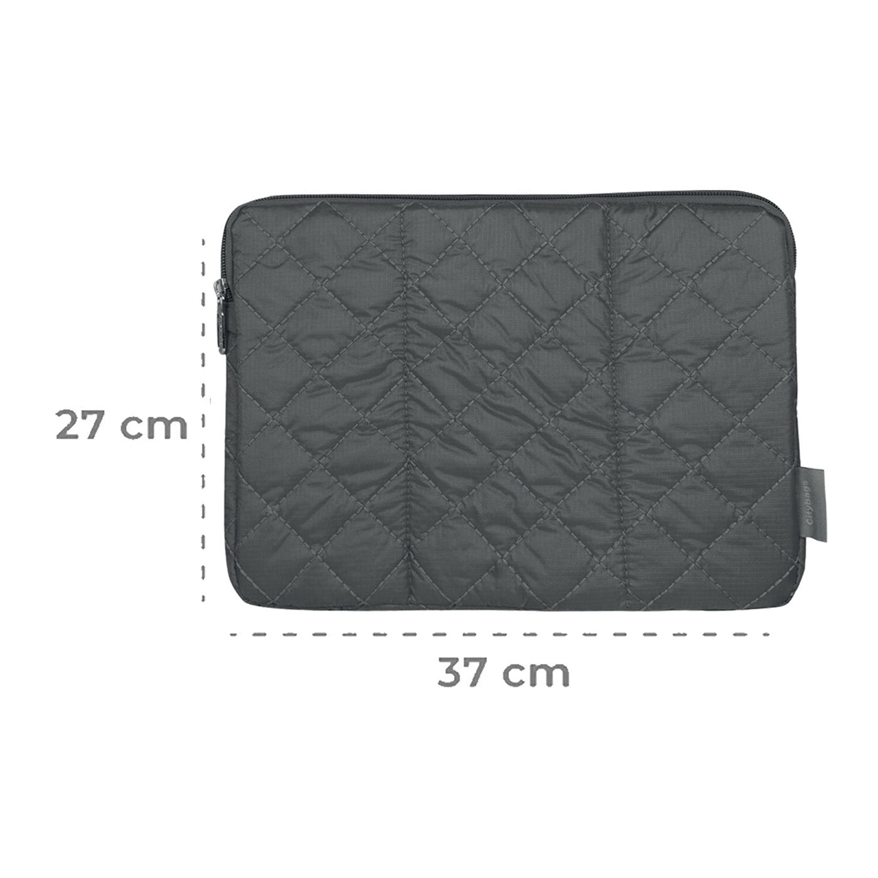 Estuche Laptop Grande Puffer Gris 37x27x2cm