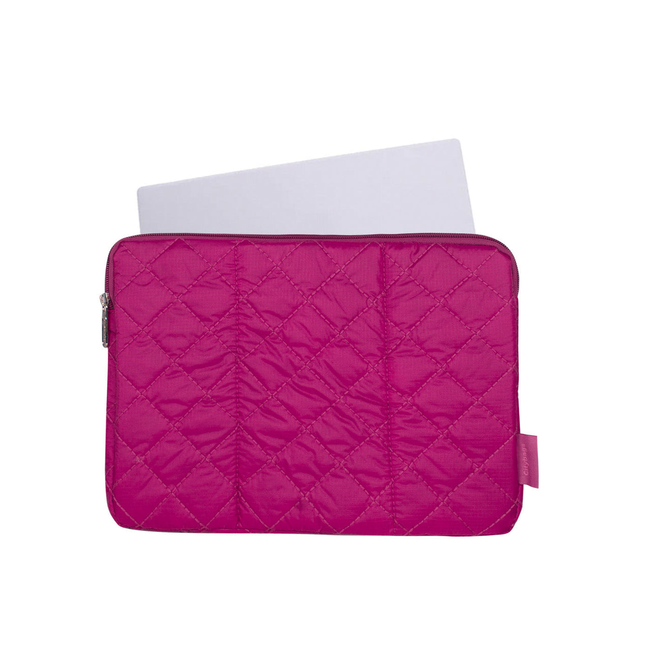 Estuche Laptop Grande Puffer Fucsia 37x27x2cm