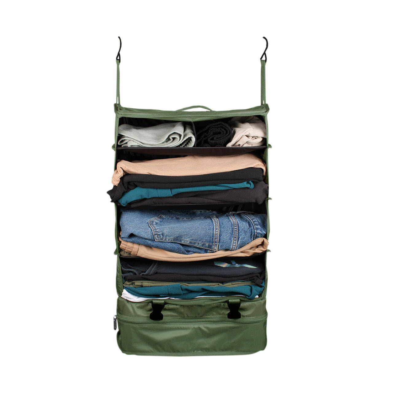Cubos Organizador de viaje Acordeon 6 compartimientos Light Verde