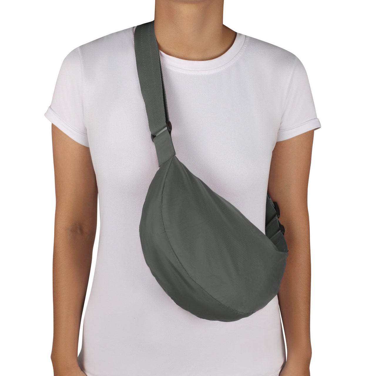 Bolso City Pequeño Manos Libres Plegable Color Gris
