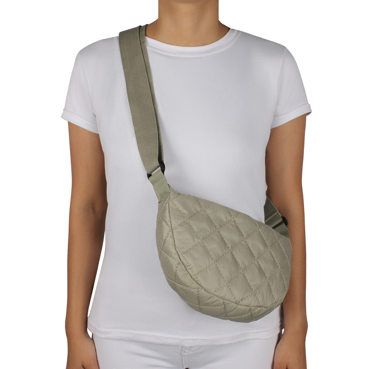 Bolso City Pequeño Manos Libres Plegable Puffer Beige