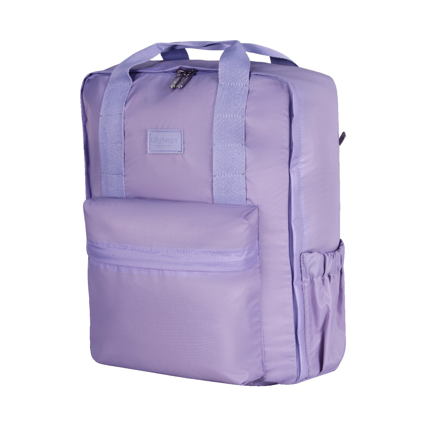 Morral Active Citybags lila: Amplio compartimento principal con forro beige