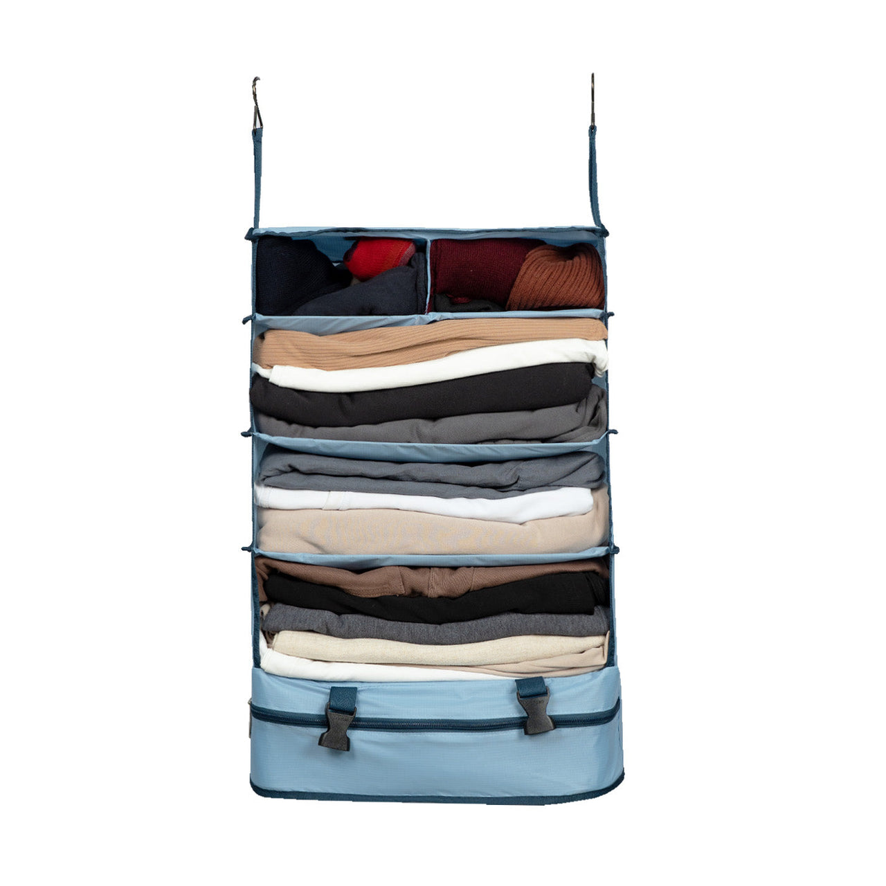 Cubos Organizador de viaje Acordeon 6 compartimientos Light Azul Claro