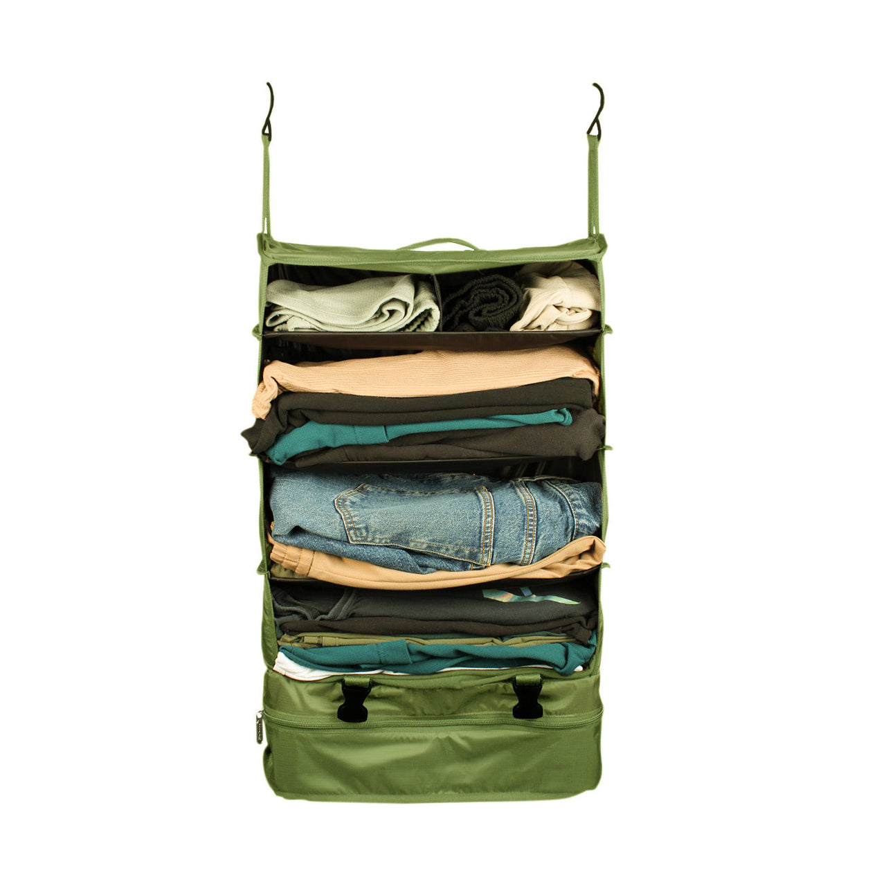 Cubos Organizador de viaje Acordeon 6 compartimientos Light Verde Pino