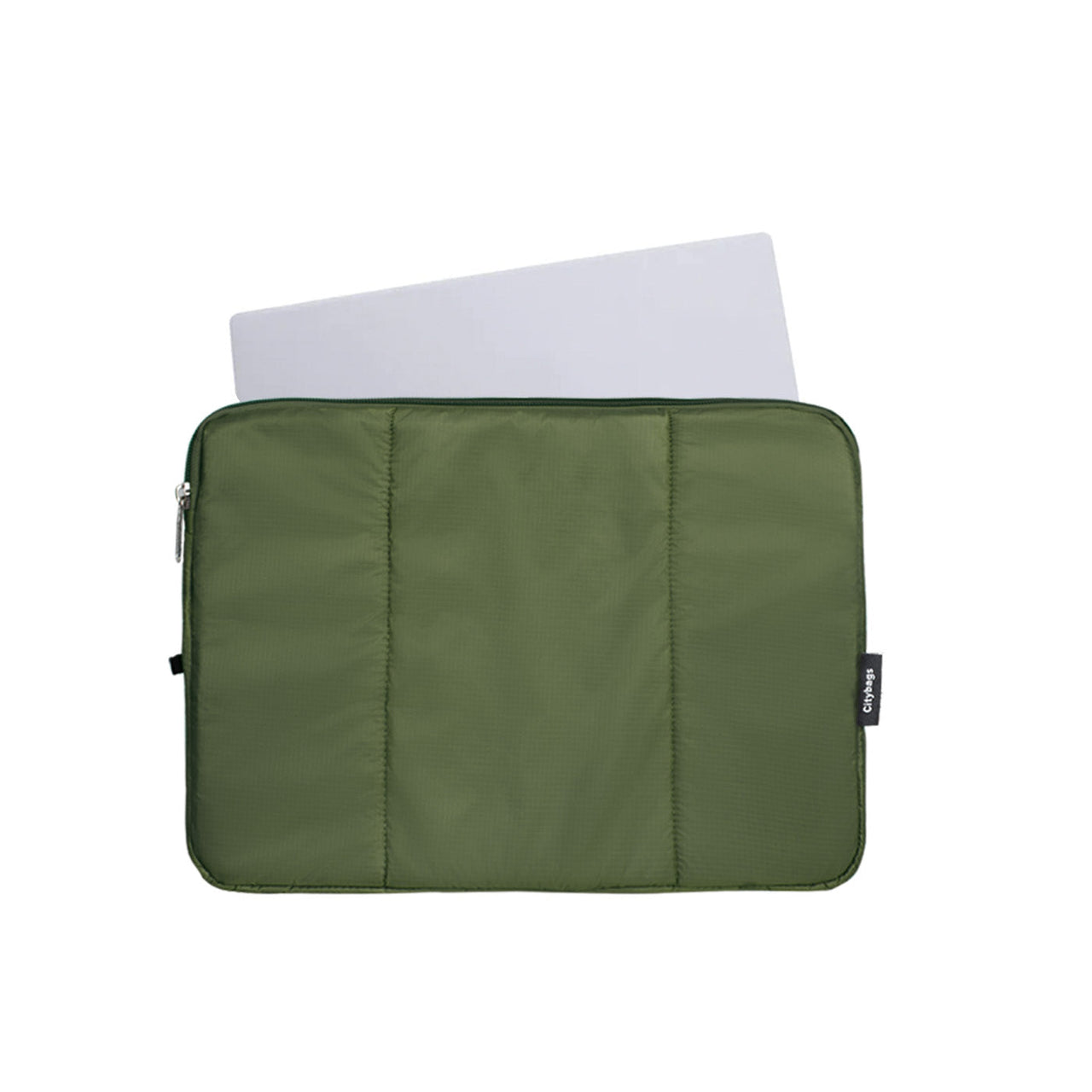 Estuche Laptop Pequeño Citybags Verde Militar 33x23x2