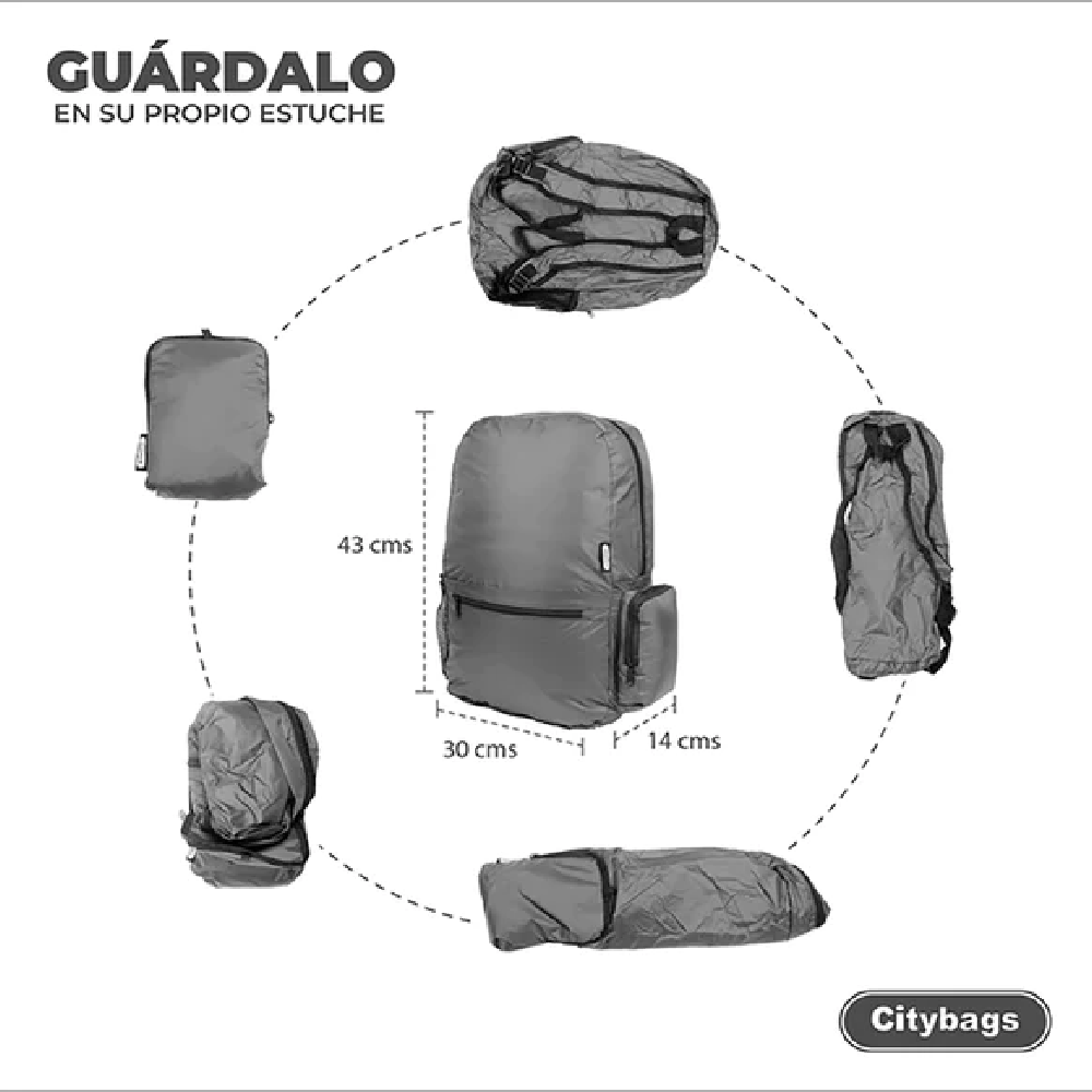 Morral Plegable ULTRA Estampado Botanica Citybags Multicolor